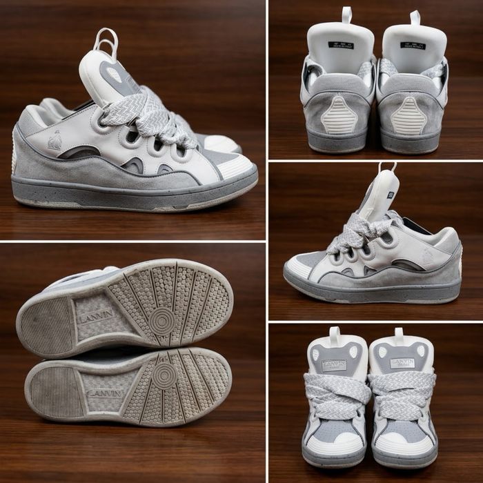 Sneakers / Adidași Lanvin Curb - Alb/Gri - Mărimea 41