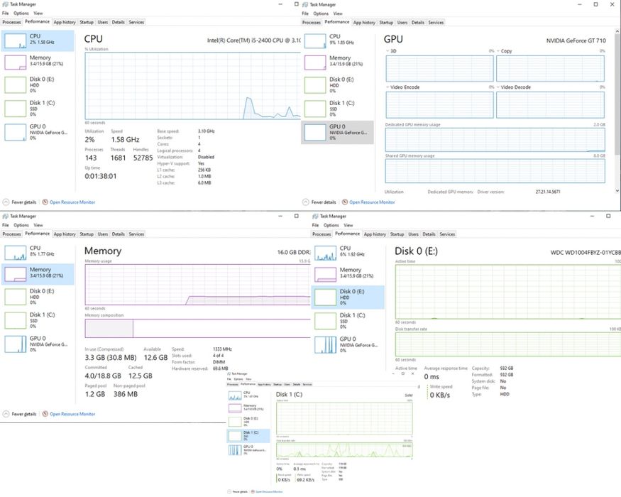 PC i5 Lenovo | 16GB RAM | SSD + HDD | GT 710