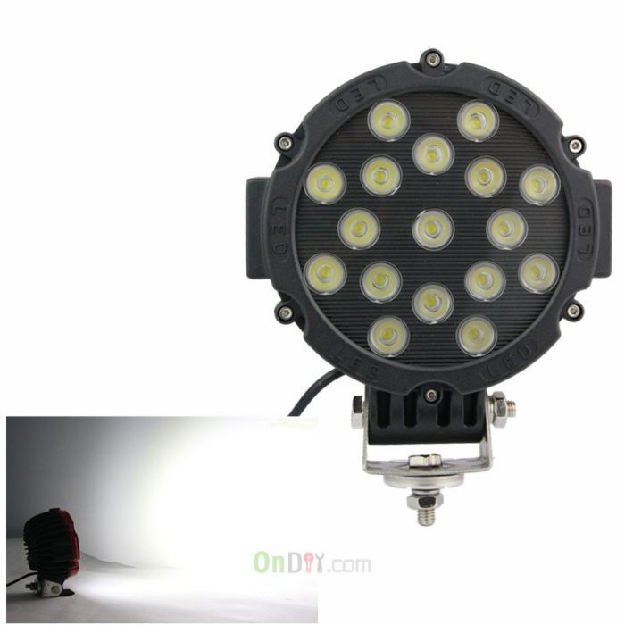 Кръгъл LED ЛЕД Фар LED Лед Халоген 51W 19см