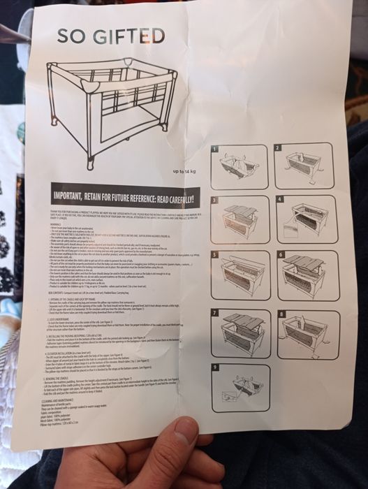 Детская кроватка kikaboo go gifted 14 kg