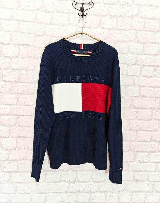 Tommy Hilfiiger Оригинален мъжки пуловер от Органичен Памук размер L