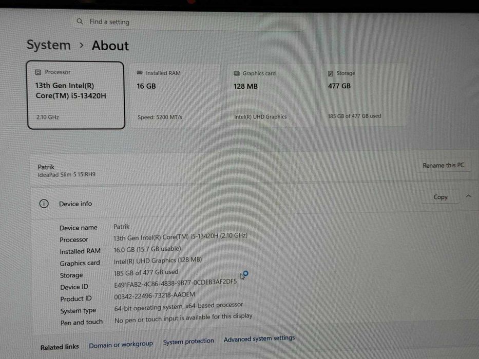 Lenovo IdeaPad Slim 5 15IRH9 | i5-13420H | 16GB RAM | 512GB SSD | 15.3" FHD+