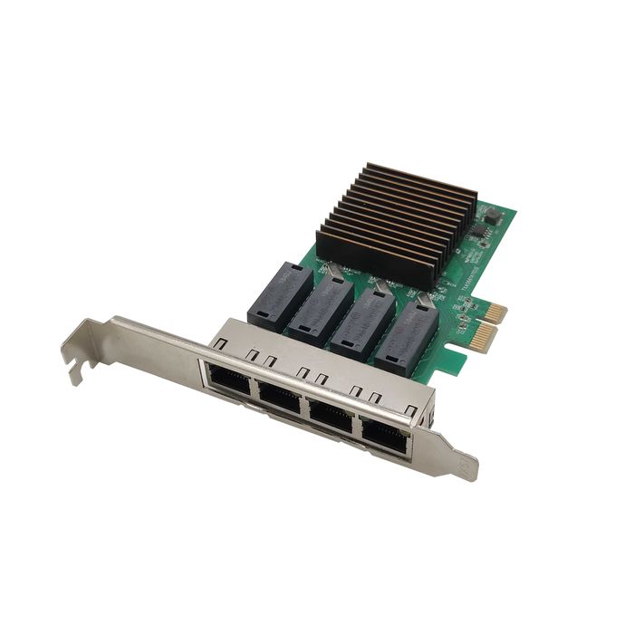 Адаптер сетевой Lan Pci-E 4ХRJ45 RTL8111H-T4 1gb