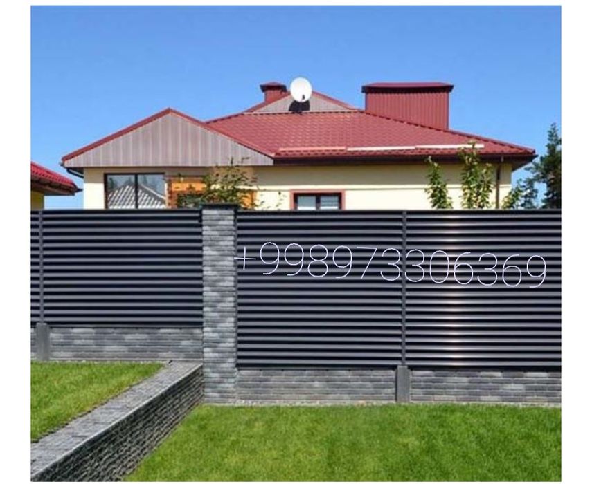 Современные заборы жалюзи для частных домов.