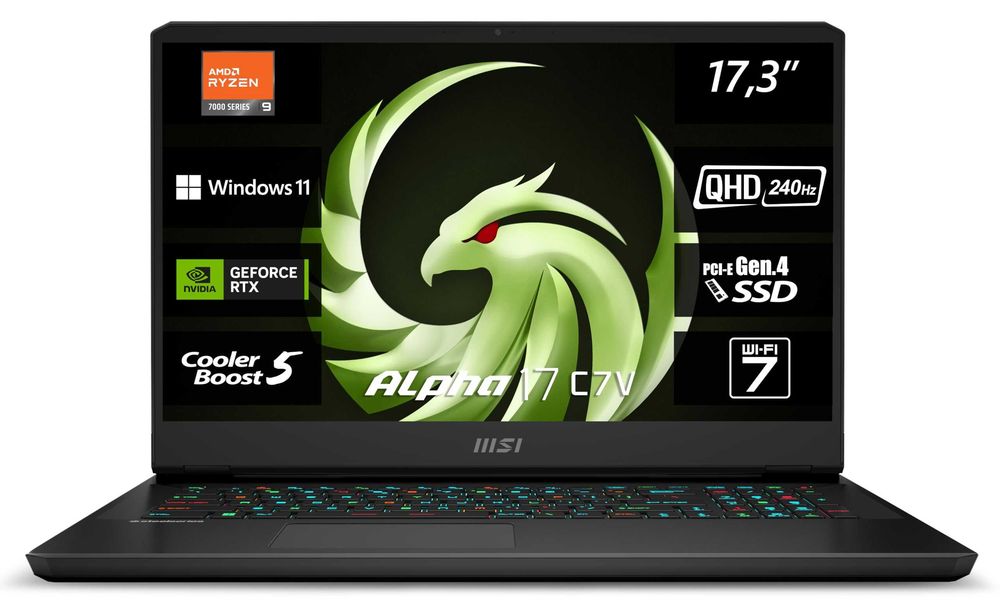 MSI Alpha 17.3 QHD IPS 240Hz Ryzen 9-7945HX DDR5 16 SD 1 TB RTX 4070 8