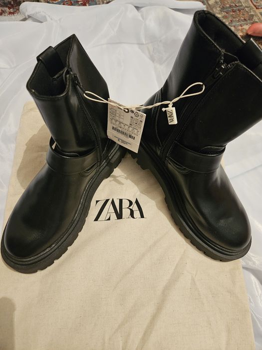 Чёрные сапоги, Zara, 33 размер