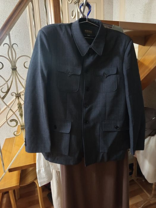 Серый пиджак-куртка Мао