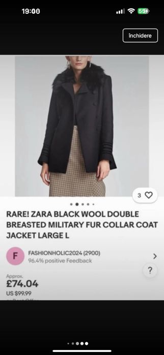 Palton lana Zara