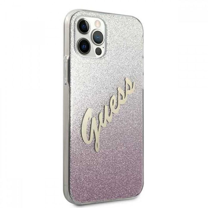 Гръб Guess Glitter Gradient Script за iPhone 12,12 Pro,12 Pro MAX