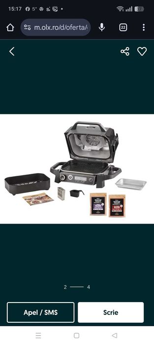 Grătar electric Ninja Woodfire OG701EU 2400 W