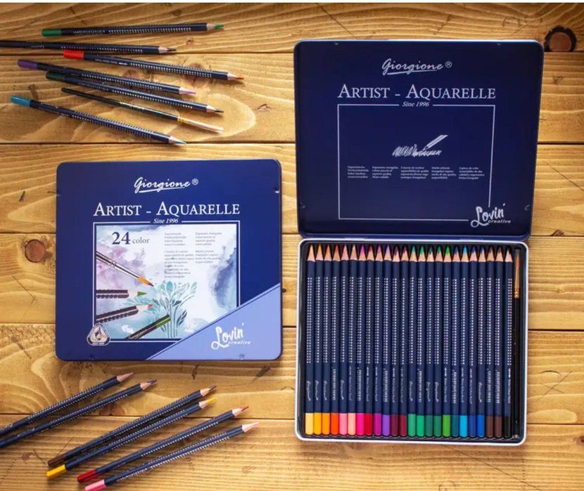 Набор акварельных карандашей Giorgione 48 цветов, в металлическом пен