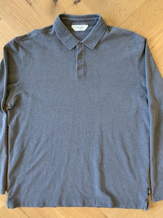 Zegna поло блуза с дълъг ръкав, L/XL размер