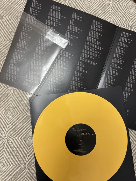 Billie Eilish when we all fall asleep where do we go yellow vinyl