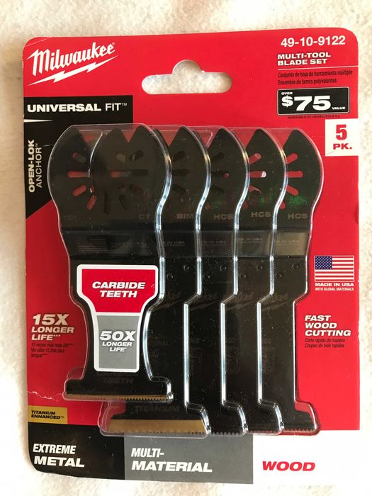 Milwaukee комплект резец/триони за метал и дърво от САЩ, 5 броя