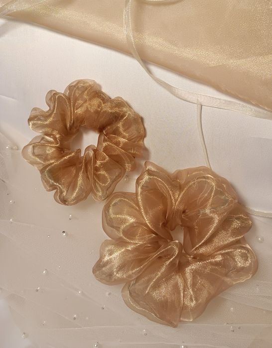 Скрънчита, понички от плат (сатен, органза)