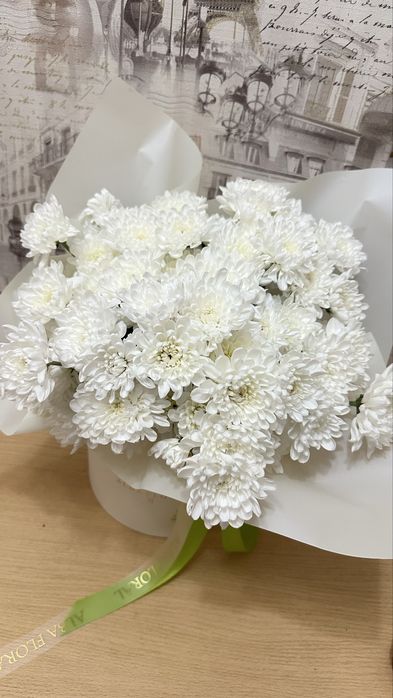 ЦВЕТЫ! Белые хризантемы