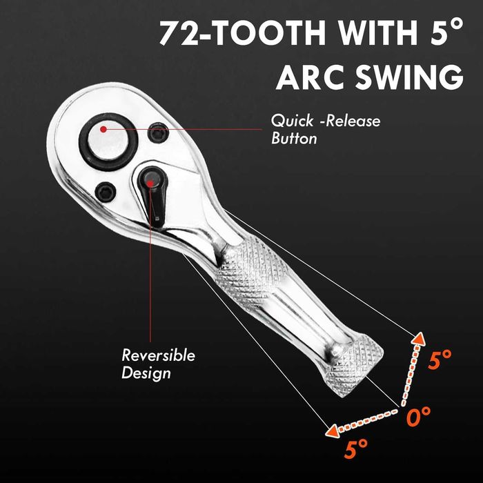 Комплект тресчотки 1/4", 3/8" и 1/2" - 3 части