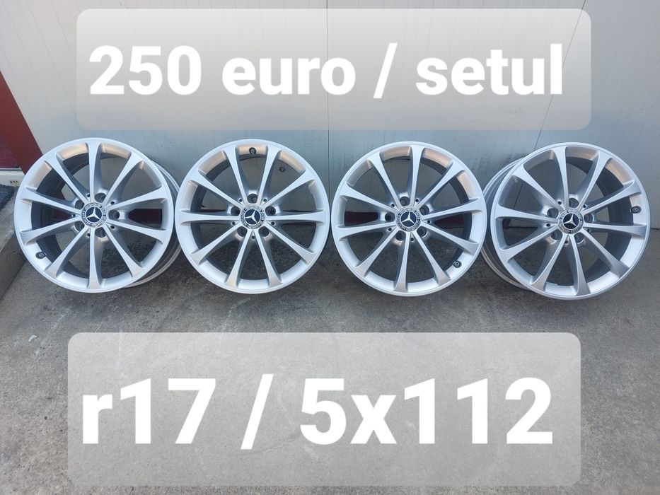 Set jante din aluminiu originale r17 / Mercedes Vw Audi Skoda Seat / 5x112 / cu senzori de presiune