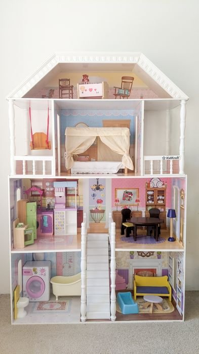 Căsuță mare lemn pentru păpuși + accesorii