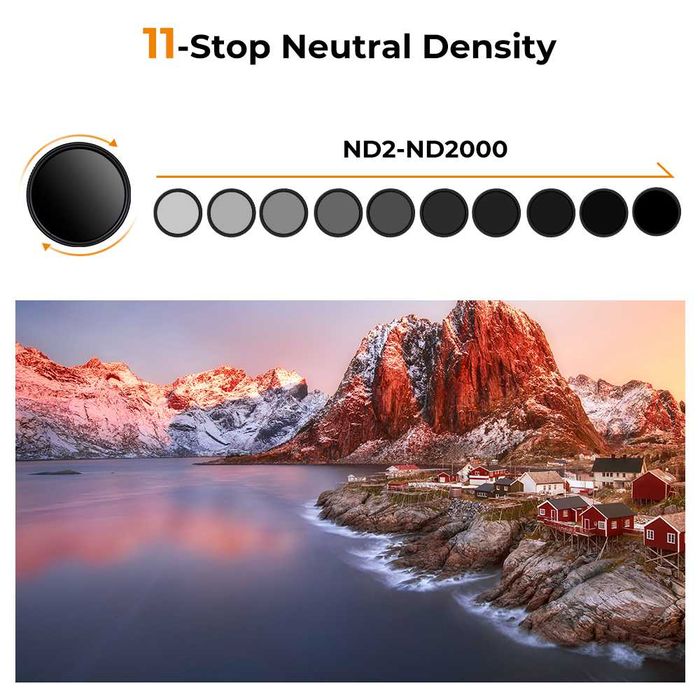 K&F Concept ND филтър с регулируема плътност ND2 ND2000 Variable Fader