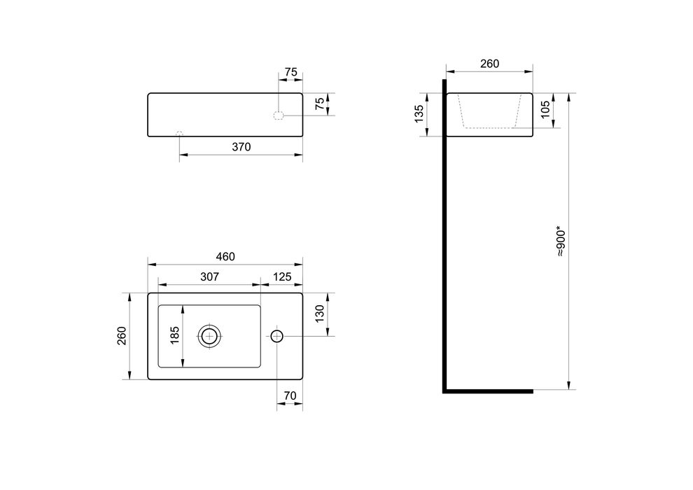 Умывальник Santek "Эрис 46" (арт. 1972)   (с Доставкой!)