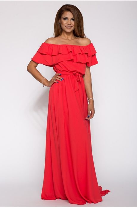 Rochie lunga ,roșie ,mărimea L