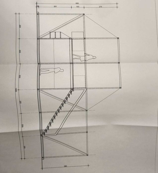 Прводавам метална конструкция тип хале 96м2 с височина 3.8 м