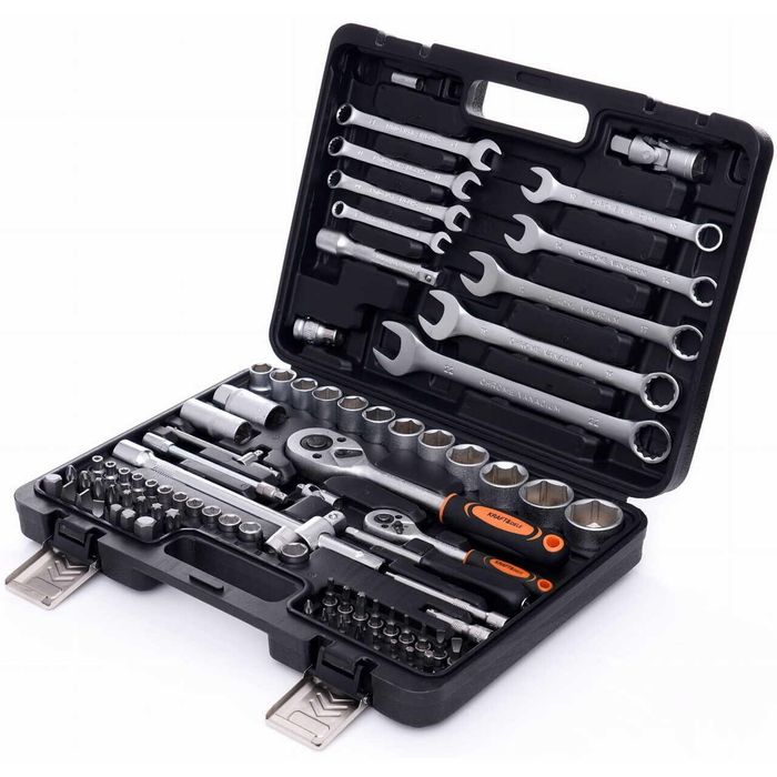 Trusa de scule, set chei pentru ateliere, 82 piese, Kraft