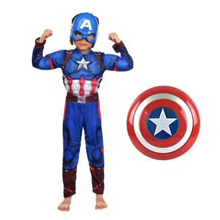 Детски парти костюм на Капитан Америка с щит на Capitan America