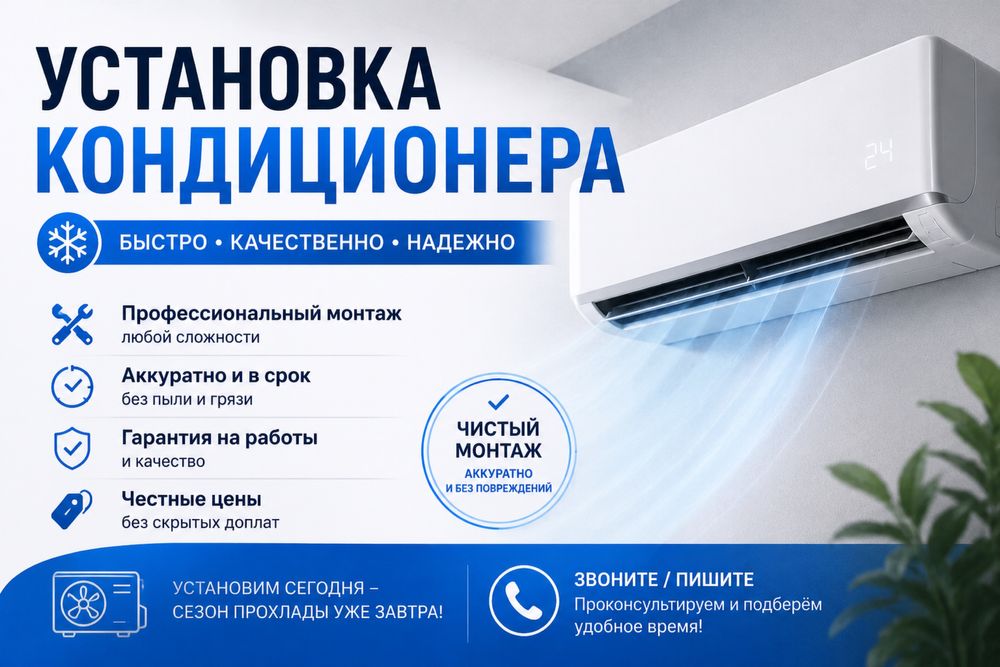 0 Установка кондиционеров — качественно, с гарантией й монтаж демонтаж