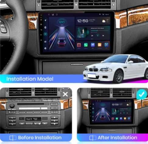 Navigatie Android BMW E46 Seria 3 Carplay Android Auto + Camera