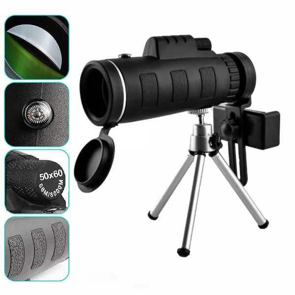 Монокъл 50х60 с метален статив и поставка за телефон