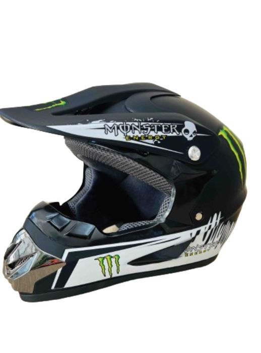 Кросова каска Automat, S,M и L размер, Черно с бял