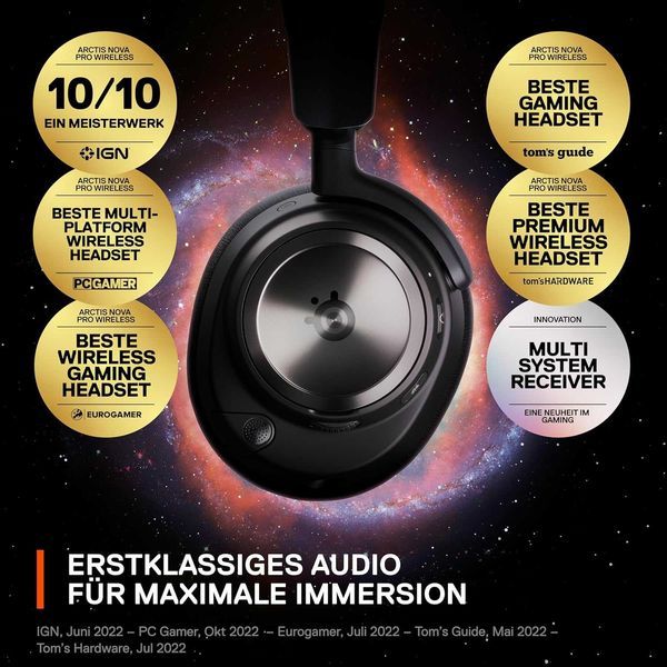 Нови Безжични Геймърски Слушалки SteelSeries Arctis Nova Pro Wireless, 61520, с Микрофон, 2 години Гаранция