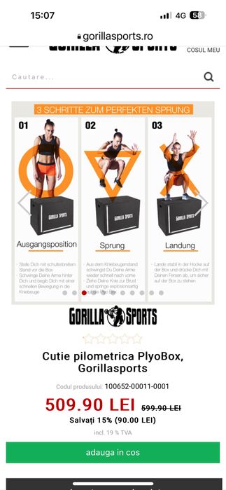 Cutie pilometrica PlyoBox, Gorillasports noua Germany