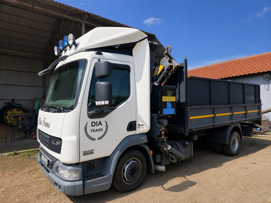 Daf Lf 220 cai basculabil+macara 4 tone pneumatica