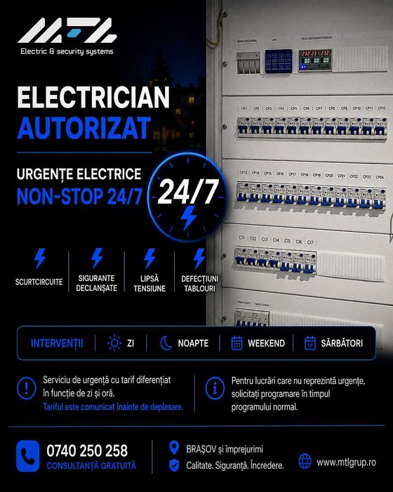 Electrician NON-STOP 24/7 Brașov - Urgente electrice