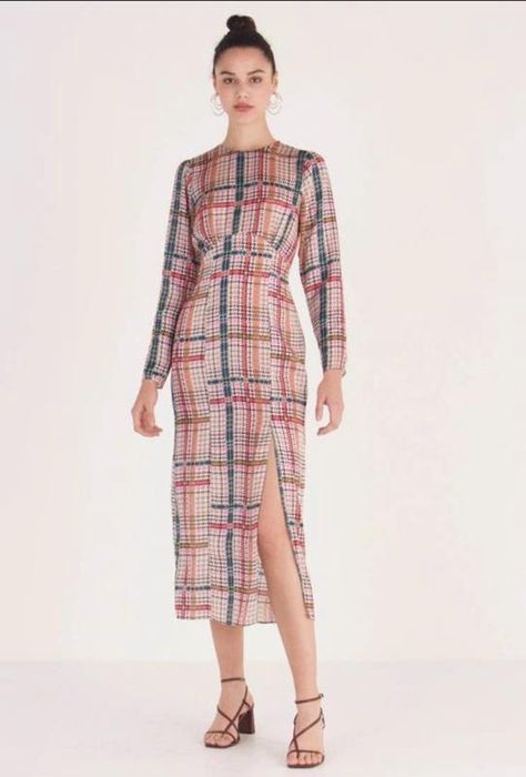 River Island карирана рокля с цепка отпред