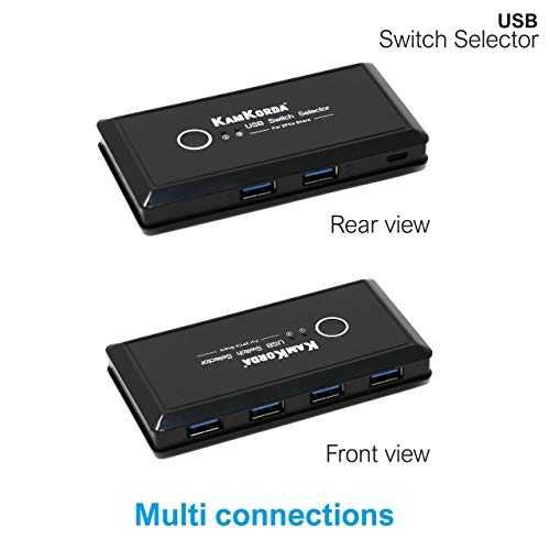 Нов Захранващ USB 3.0 хъб с 4 порта USB сплитер за 2 компютъра