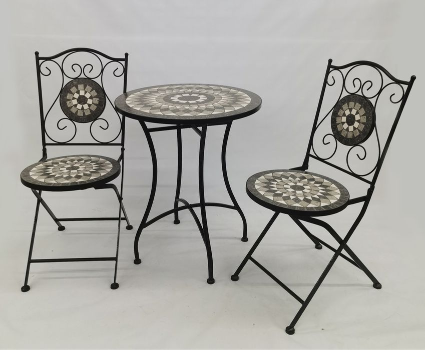 Produse noi !Set masa si 2 scaune terasa metal si mozaic