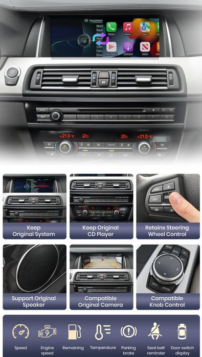 Kit wireless Carplay/Android pt BMW 3,5,7,X1,X3,X4,X5 CIC (2009-2014)