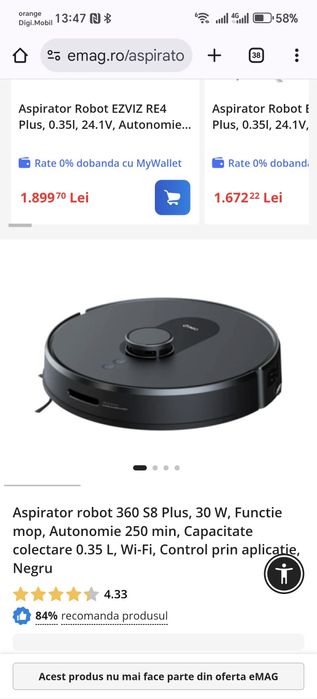 Aspirator Robot Botslab S8 plus (nu roborock roomba)