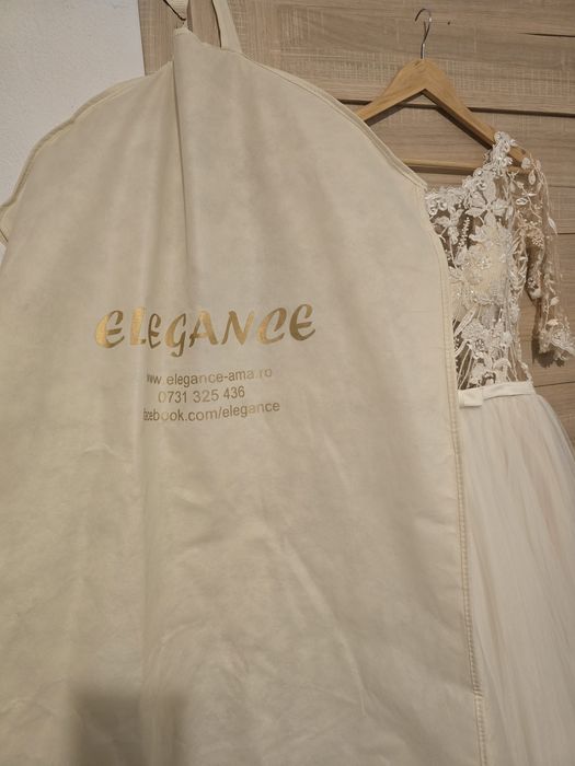 Vand rochie mireasa + voal marimea xs-s ,negiciabil  facuta pe comanda