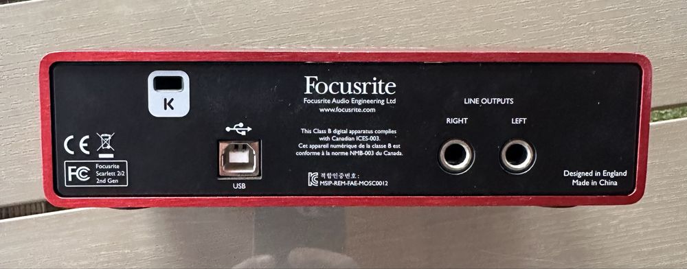 Interfață audio Focusrite 2i2 2nd gen