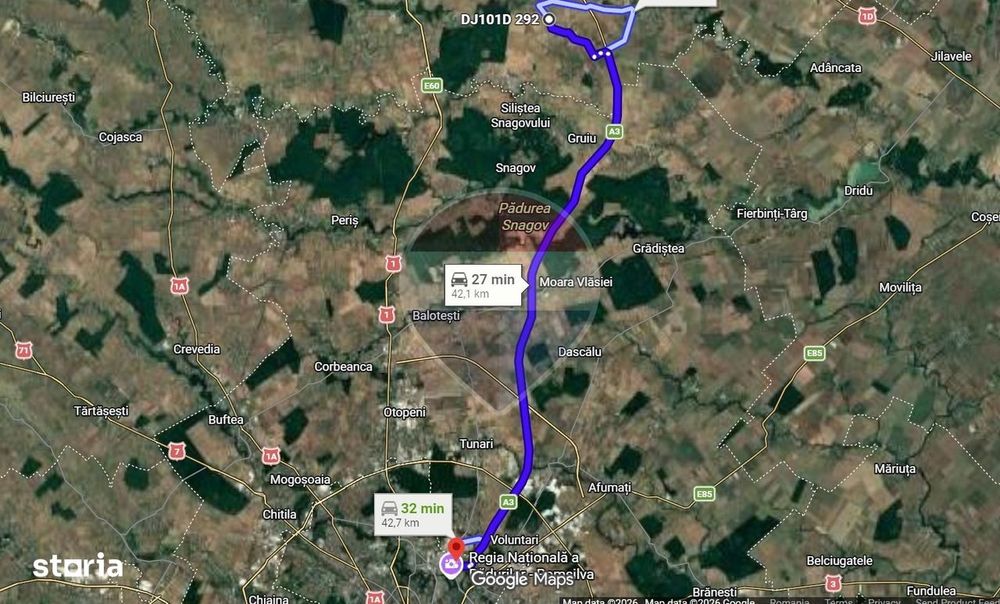 Teren 3537 mp | Partial intravilan | Olari PH | Acces A3 si DN1