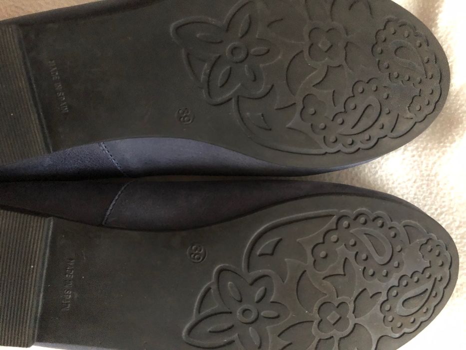 Pantofi balerini albastri piele naturala Made in Spain by AlbaModa 39