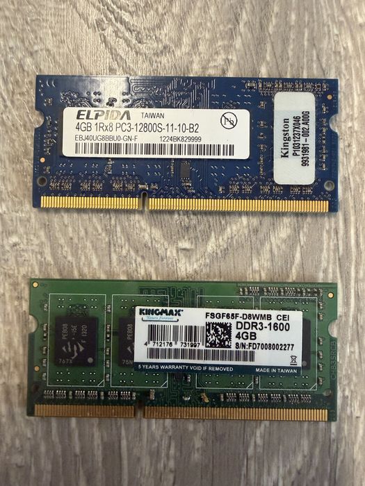 2x 4gb RAM Laptop DDR3 sodimm