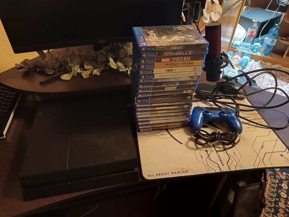 „PS4 1TB + 19 jocuri + controller – stare bună