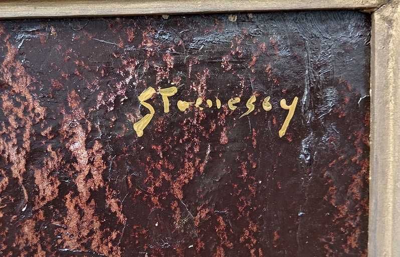 Tablou vechi - vaza de toamna - semnat Stoenescu