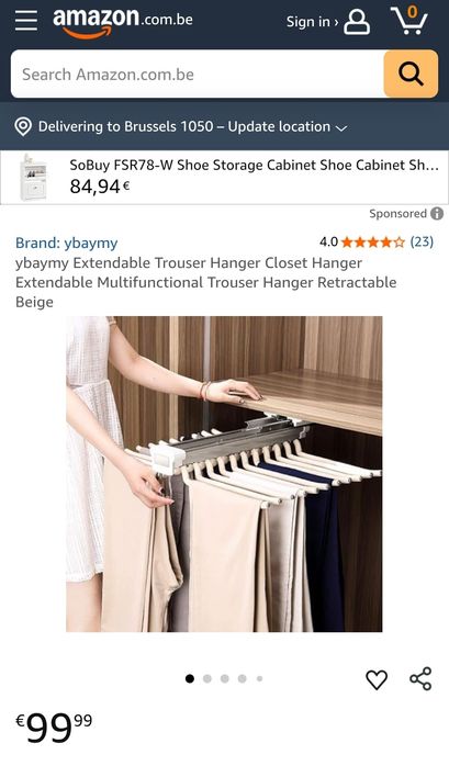 Телескопична Закачалка/ Органайзер за Панталони, изтегляща се. Ybaymy